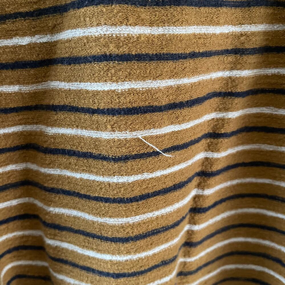 WVN For You Womens L Riki Stripe Sweater Golden Brown Boxy Organic Cotton - Picture 4 of 11